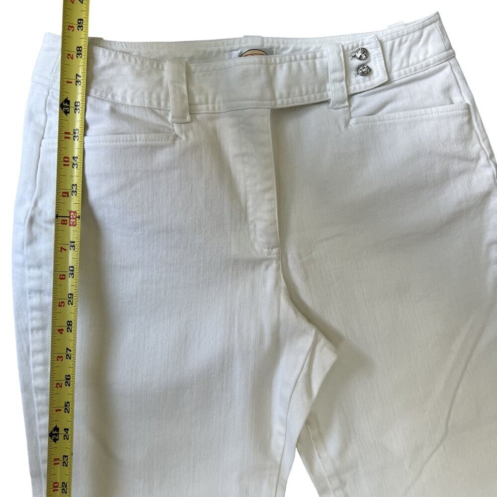 Talbots Womens 12P Winter White Boot Cut Gentle Stretch Pants Clean Girl Jeans - Picture 8 of 13